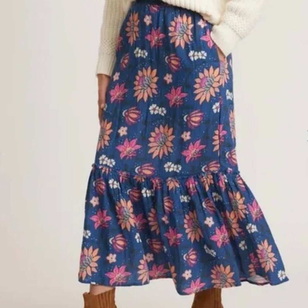 Marine Layer Corinne Doublecloth Midi Skirt - Size L Large